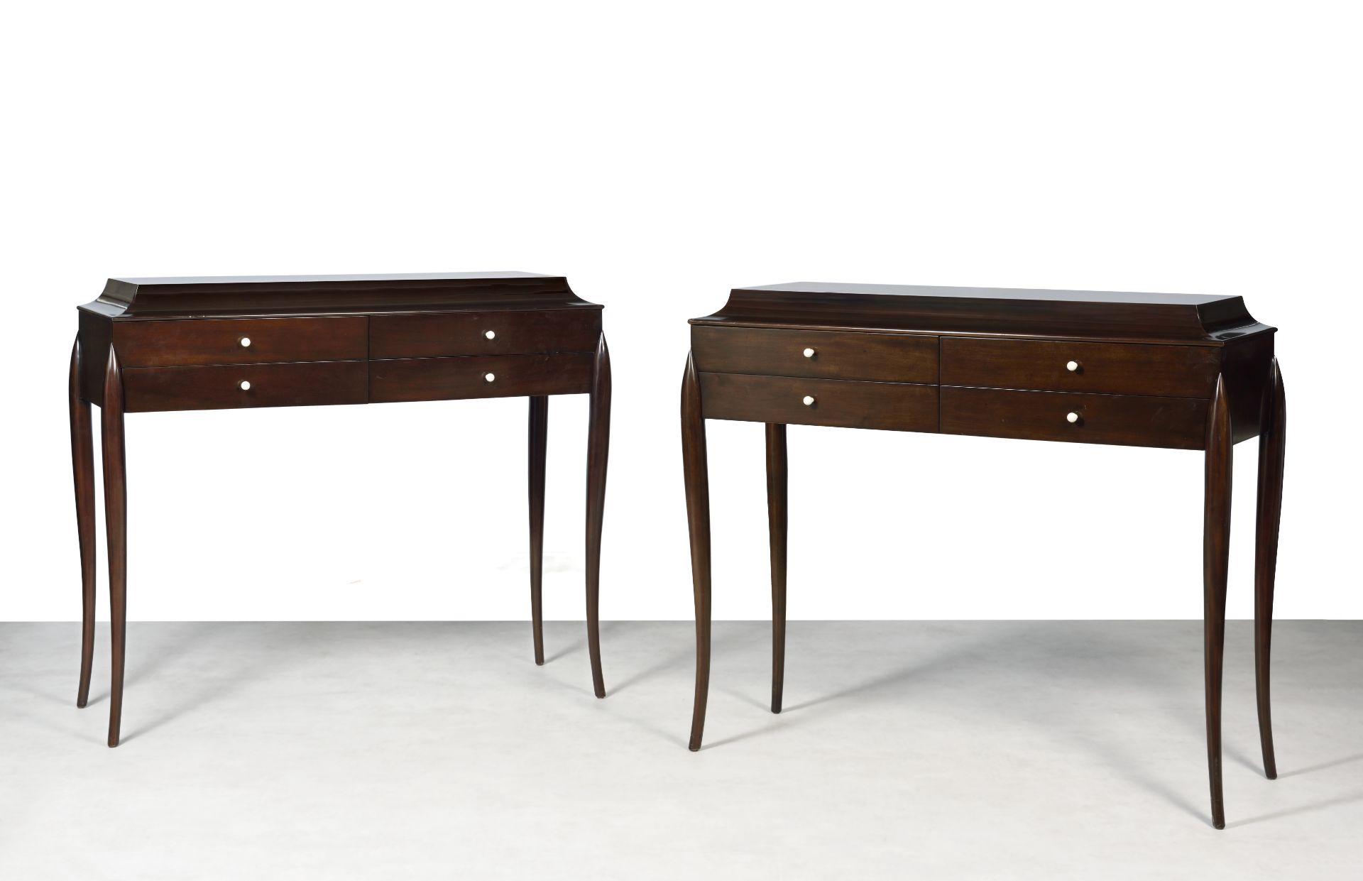 PAIR OF HIGH CHESTS OF DRAWERS