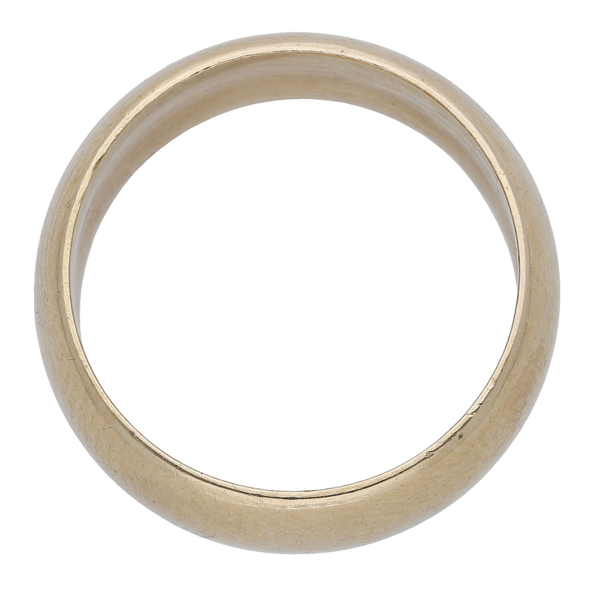 An 18ct rose gold wedding band, the broad band of D-shape profile and hallmarked for Birmingham 1... - Image 2 of 3