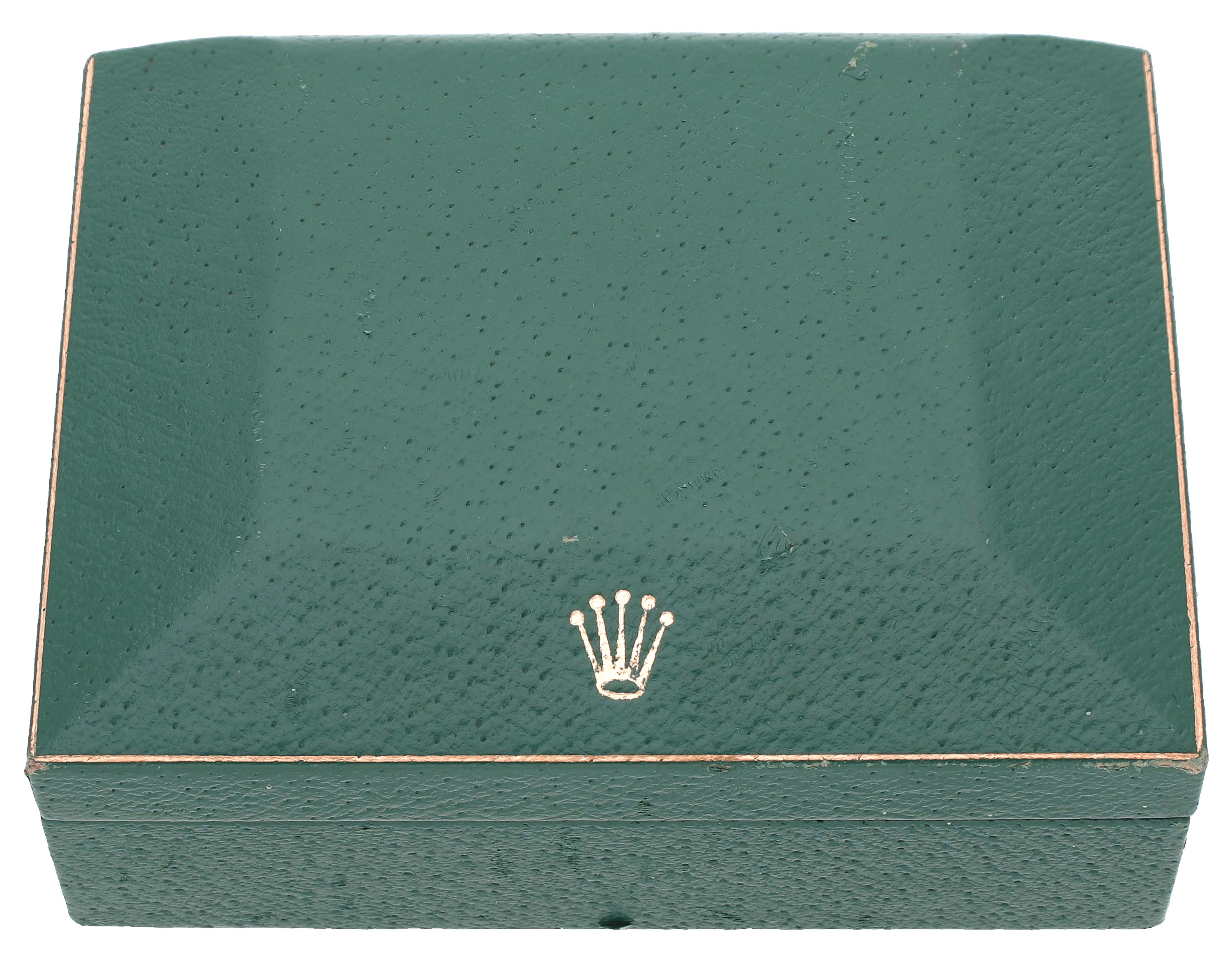 Rolex. A green leather and wooden presentation case, No. 67.00.3, circa 1970 Dimensions: length...