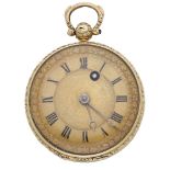 English. A gold consular cased watch, circa 1830. Movement: gilt full plate, verge escapement....