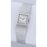 Longines. A ladyâ€™s white gold square bracelet watch, Ref. 1521, circa 1969. Movement: cal. 410,...