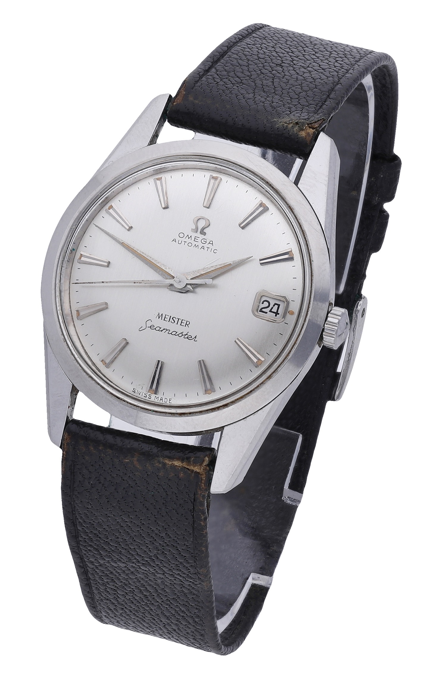 Omega. Retailed by Meister. A stainless steel automatic wristwatch with date, Ref.14701, Seamaste...