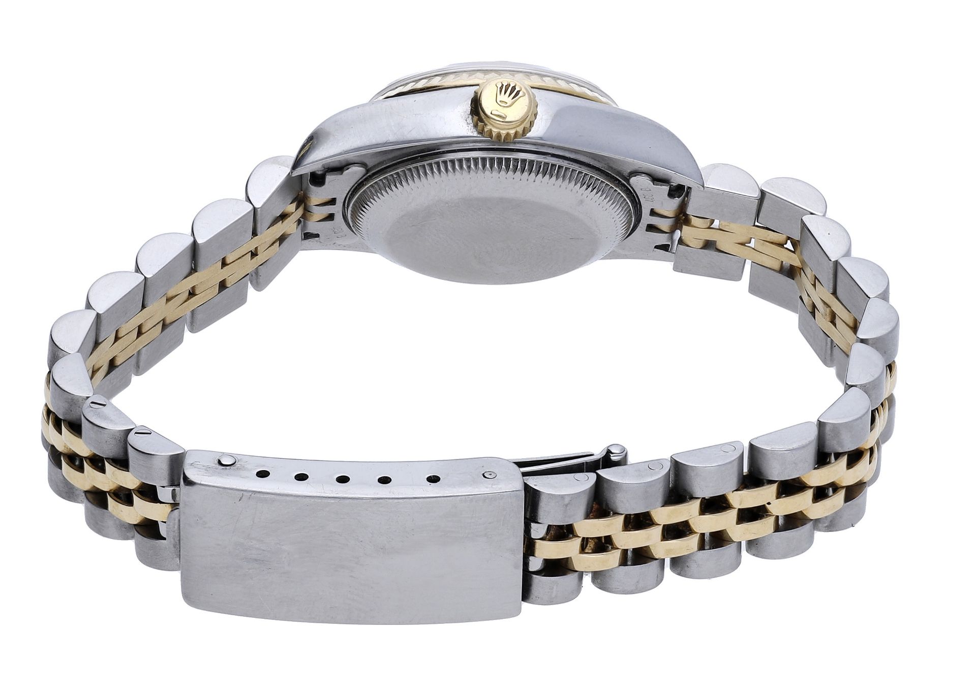 Rolex. A ladyâ€™s stainless steel and gold automatic wristwatch with date and bracelet, Ref. 69173,. - Image 2 of 4