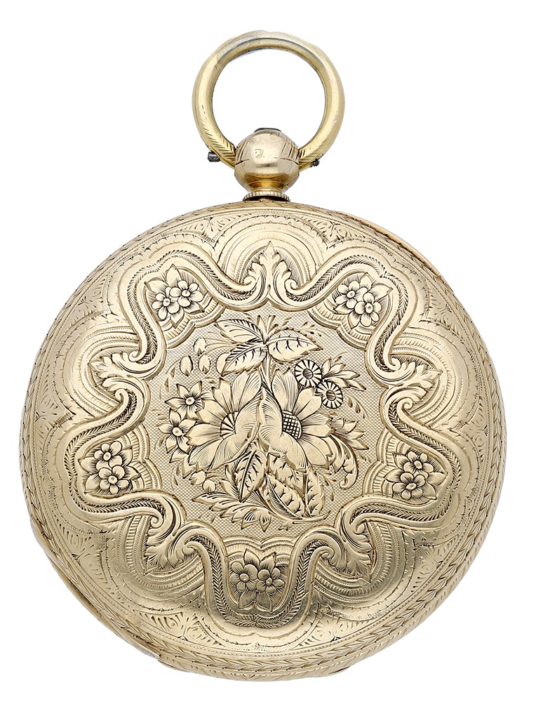 William Jaffray, Glasgow. A gold hunting cased watch, 1866. Movement: three quarter plate, lever... - Image 3 of 3