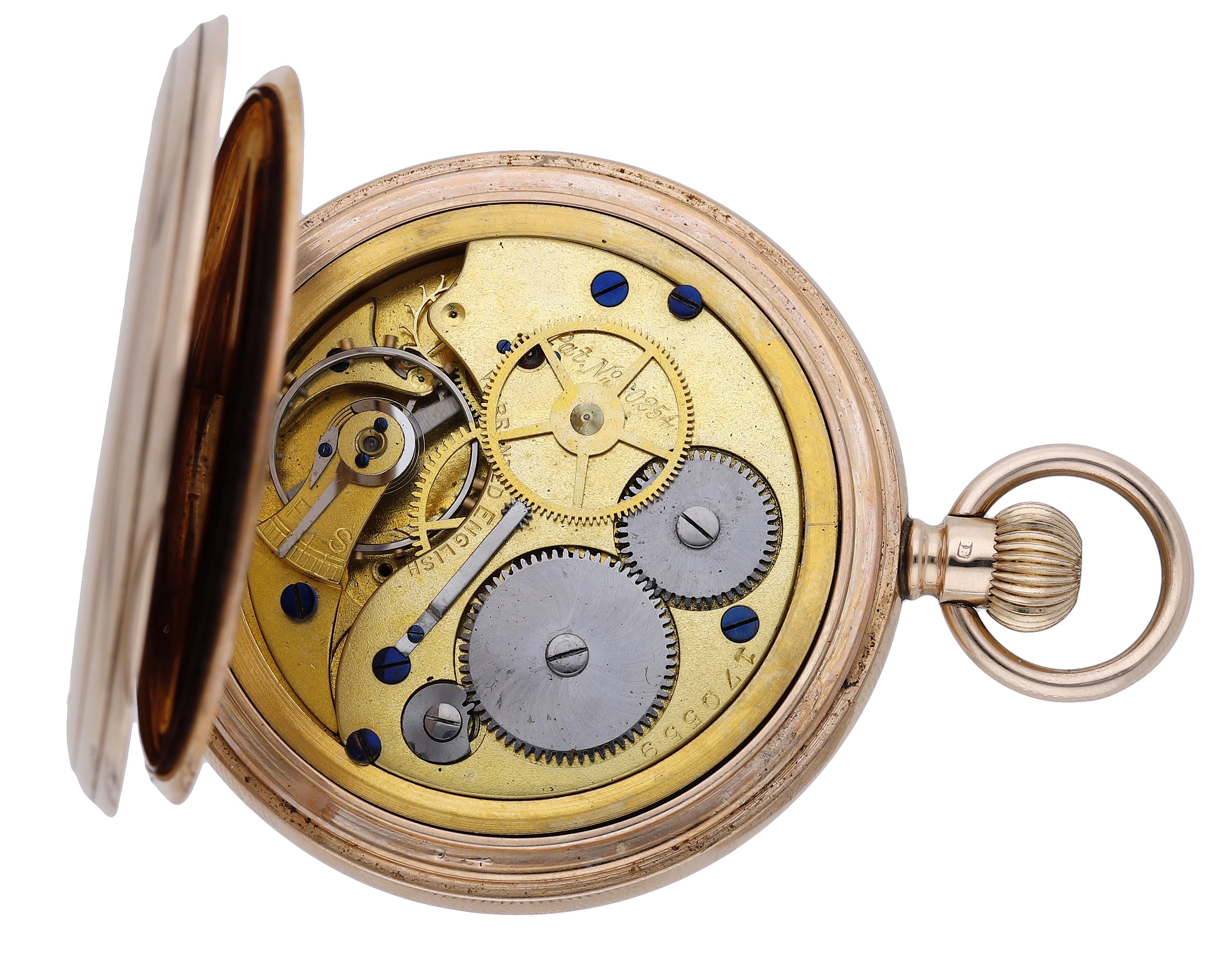 Thomas Russell & Son, Liverpool. A gold hunting cased watch with Albert chain, 1918. Movement: l... - Image 2 of 4