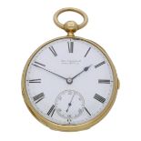 Arnold & Charles Frodsham. A gold open-faced quarter repeating watch, No. 03460 AD.Fmsz, 1866. M...