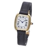 Cartier. A ladyâ€™s gold oval wristwatch, Gondole, circa 1975. Movement: cal. 78-1, manual winding..