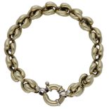 A fancy-link bracelet, the stylised heart-shaped links with a ring and bolt clasp and brilliant-c...