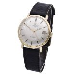 Omega. A gold automatic wristwatch with date, Ref. 1211, circa 1969. Movement: cal. 565-1, autom...