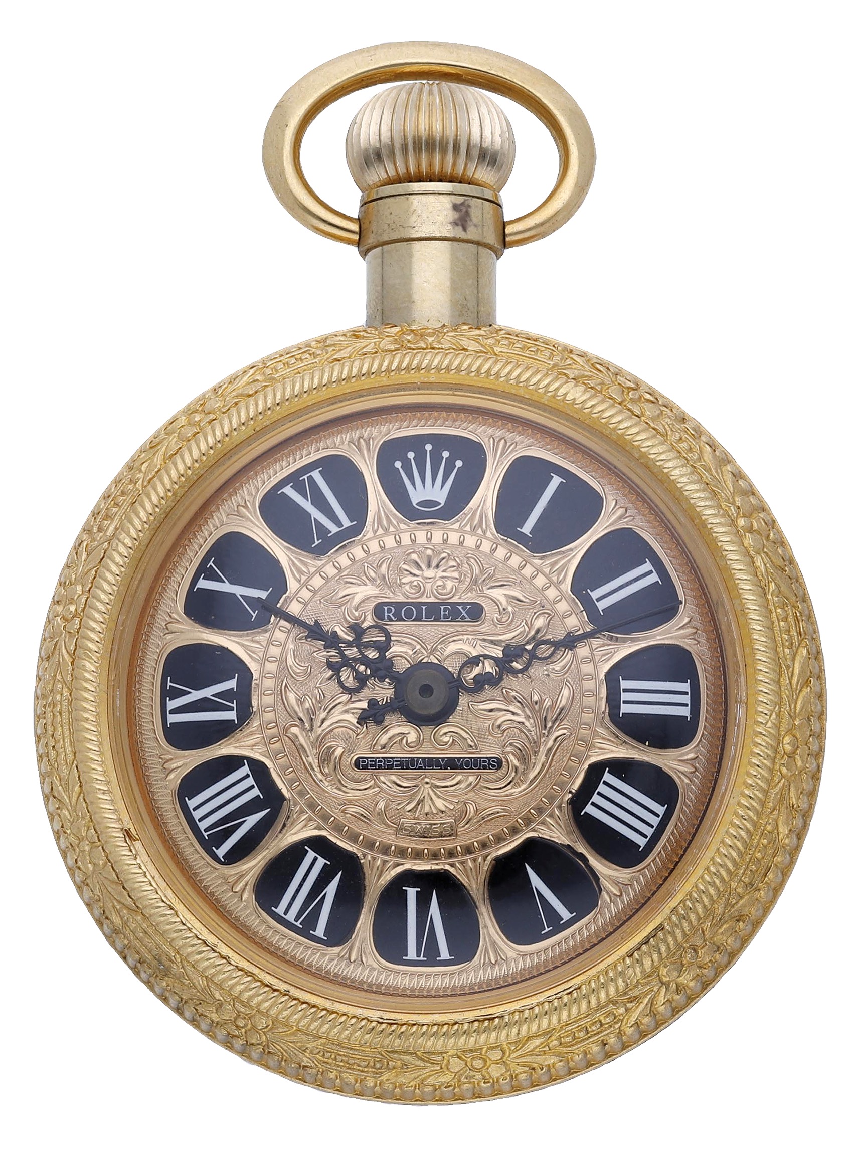 Rolex. A gilt metal and glass perfume bottle in the form of a pocket watch, Perpetually Yours, ci... - Image 2 of 6