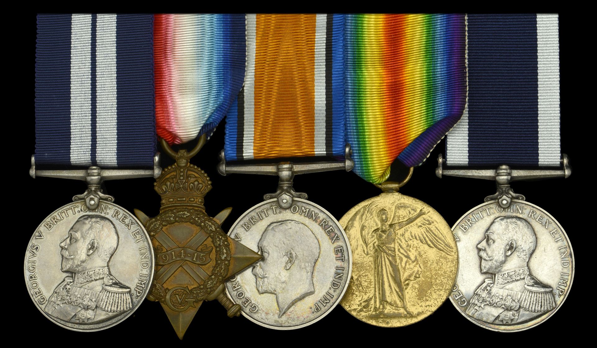 A Great War D.S.M. group of five awarded to Chief Engine Room Artificer First Class B. J. Ha...