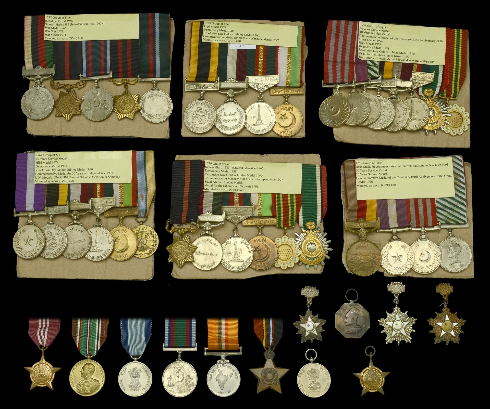 Pakistan, Republic, A selection of miscellaneous Decorations and Medals, including the three...