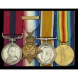 A fine Great War 'Palestine Campaign' May 1918 D.C.M. group of four awarded to Private T. Le...