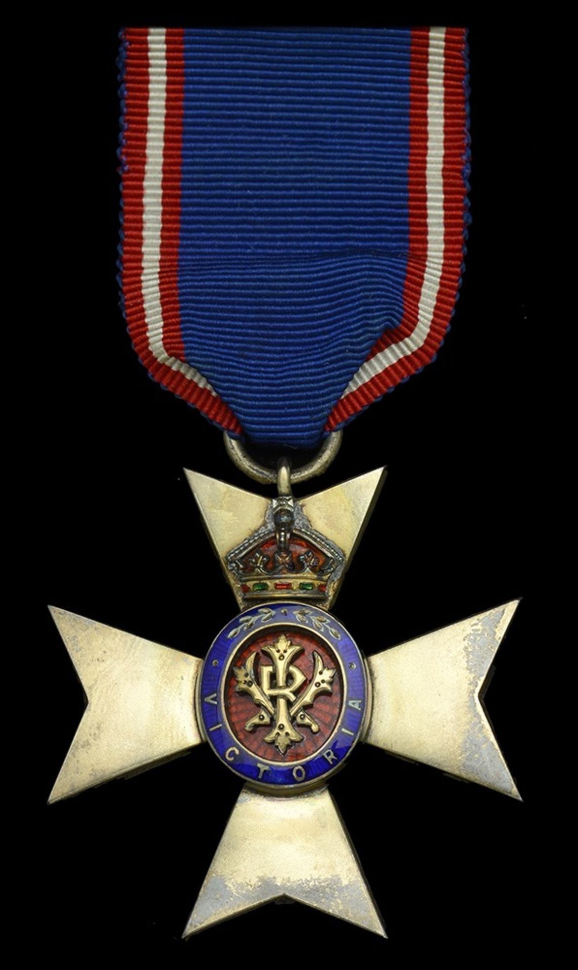 The Royal Victorian Order, M.V.O., Member's 5th Class breast badge, silver-gilt and enamel,...