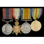 A Great War 1916 'Thiepval Ridge - Hessian Trench' D.C.M. group of four awarded to Sergeant...