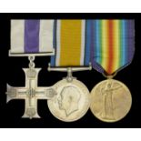 A scarce Great War 'Western Front' M.C. group of three awarded to Reverend A. K. Swallow, Te...