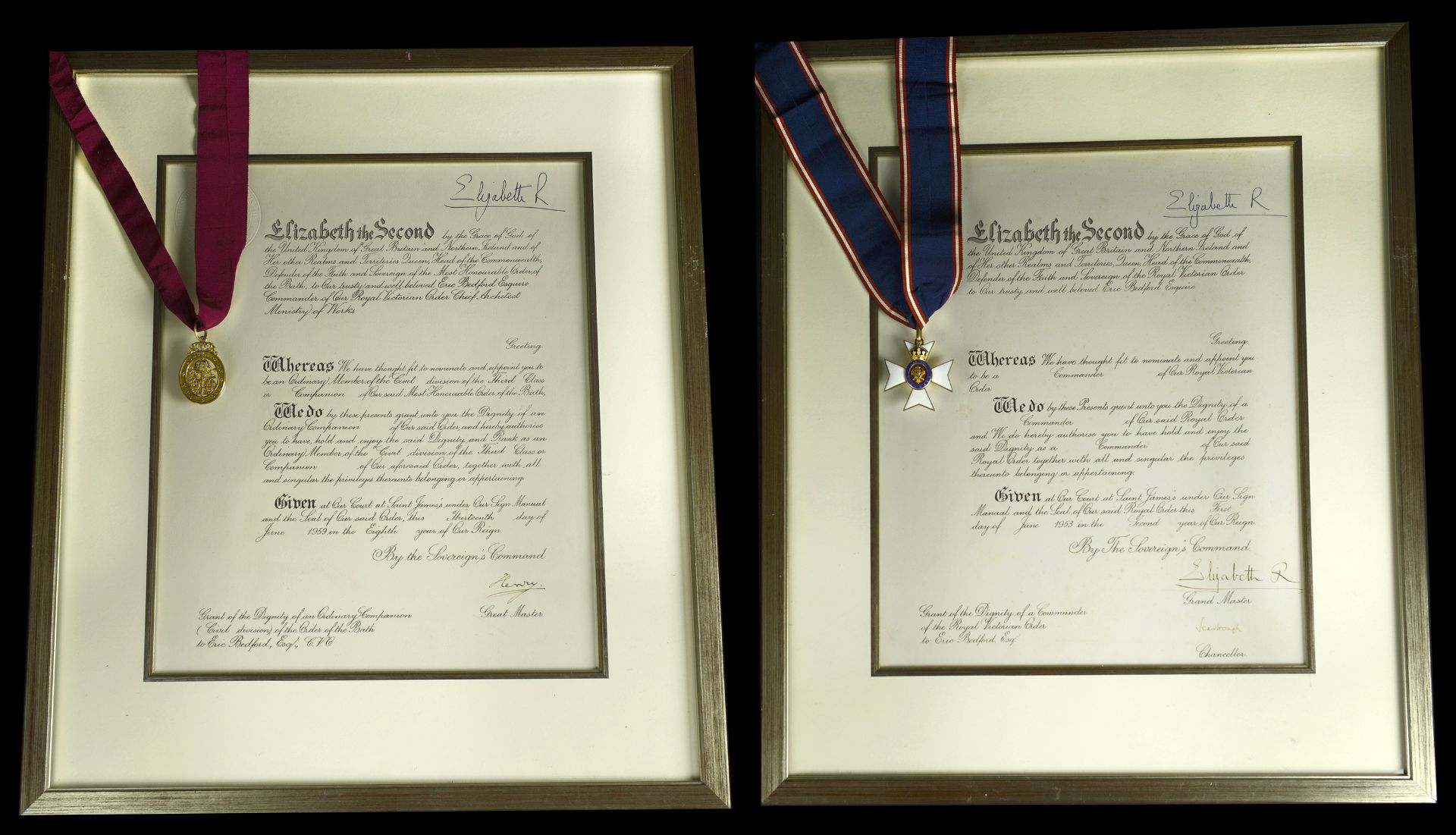 A post-War C.B., 1953 Coronation C.V.O. pair awarded to Eric Bedford, Esq., who served as Ch... - Image 4 of 4