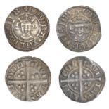 Edward I, Pennies (2), class 3d, Lincoln, 1.32g/7h, class 8b, London, double-barred n on obv...