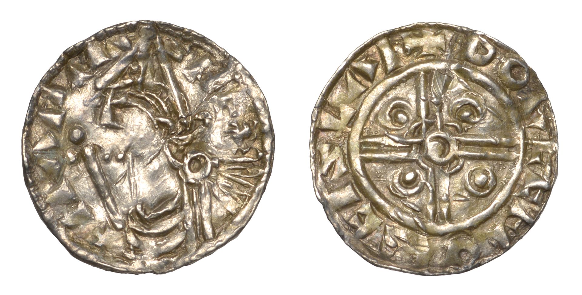 Anglo-Scandinavian Imitations, 'Pointed Helmet' Penny, bust dividing legend at 12 o'clock, n...