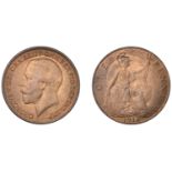 George V (1910-1936), Penny, 1918h (F 183; BMC 2253; S 4052). Weakly struck, some ghosting o...