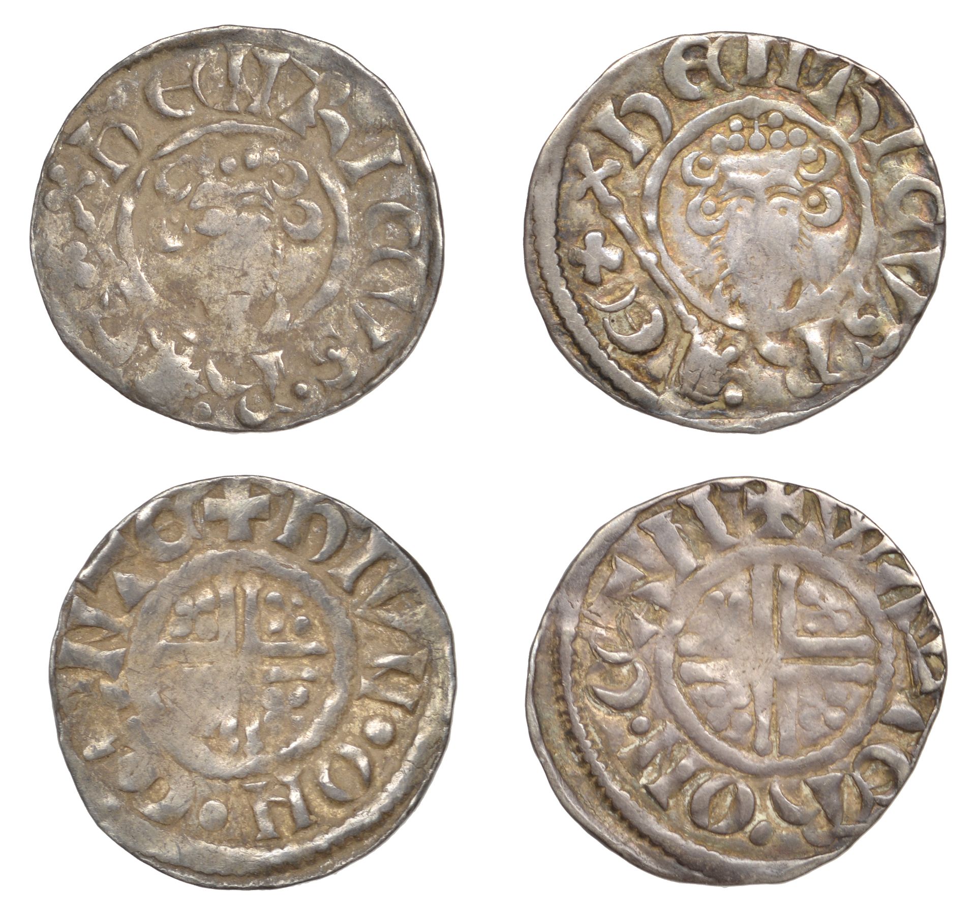 John (1199-1216), Pennies (2), class VIb2, Canterbury, Hiun, hivn Â· on Â· canter, 1.43g/9h (c...