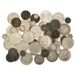 Assorted British and World coins, in silver (34), base metal (34) [68]. Varied state Â£100-Â£...