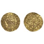 France, Charles VI, Agnel d'or, First issue, 1417, probably Toulouse, point 5, 2.55g/11h (Du...