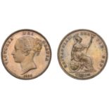 Victoria (1837-1901), Penny, 1854, ornamental trident (BMC 1507; S 3948). Extremely fine, li...