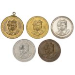 Coronation, 1902, silver, bronze, gilt-bronze (2), and white metal medals, unsigned [by J. M...