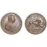 The Rebels Retreat to Scotland, 1745, a copper medal by T. Pingo, similar, 33mm (Woolf 53:4;...