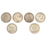 William IV, Halfcrown, 1836 (S 3834); Victoria, Halfcrowns (3), 1875, 1887, 1897 (S 3889, 39...