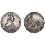 Carlisle Recaptured, 1745, a pinchbeck medal by J.H. Wolff, uniformed bust of the Duke of Cu...