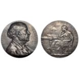 FRANCE, Jules Simon, 1889, an electrotype silver medal by J.C. Chaplain, bust right, rev. An...