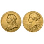 Victoria, Diamond Jubilee, 1897, a gold medal by G.W. de Saulles, veiled bust left, rev. you...