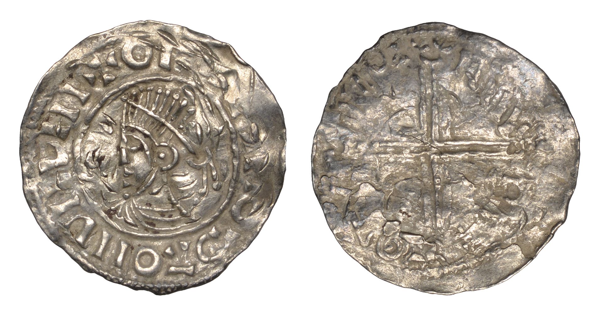 Anglo-Scandinavian Imitations, 'Small Cross/Long Cross mule' Penny, blundered legend, 1.01g/...