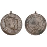 Coronation, 1902, a bronze medal by Edmonds, London, conjoined busts right, rev. view of Hon...