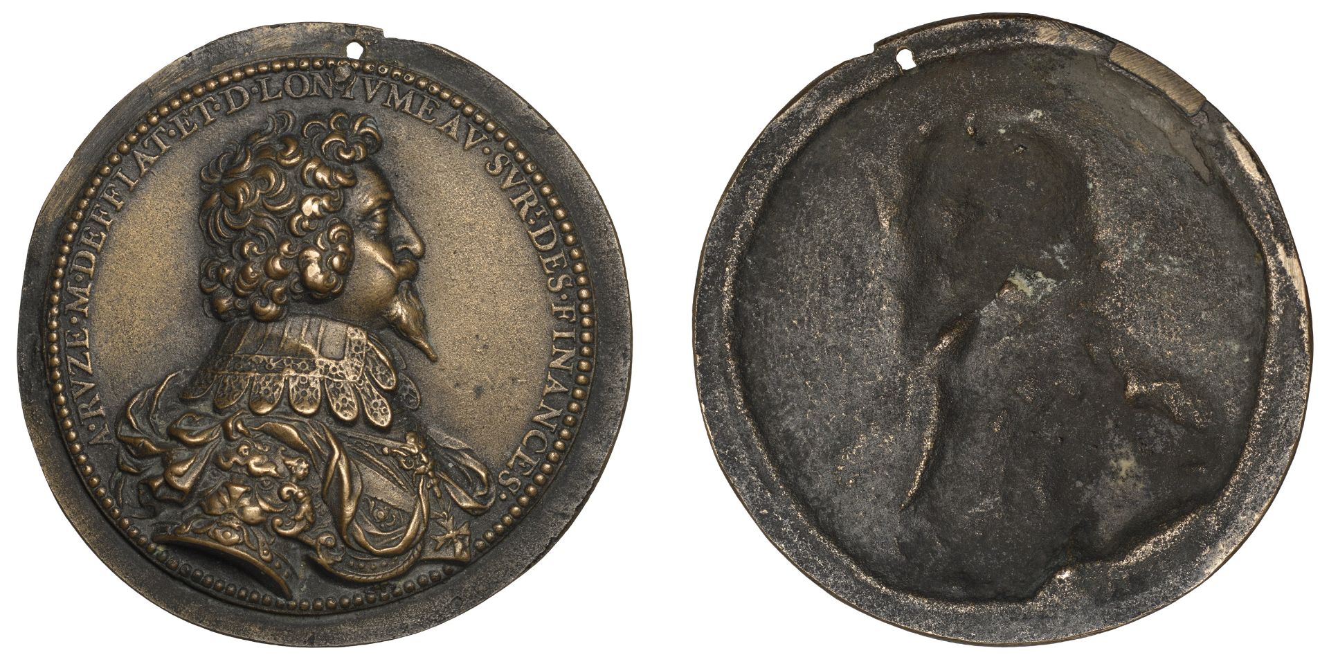 FRANCE, Antoine RuzÃ©, Marquis d'Effiat, a uniface bronze clichÃ©, unsigned [by J. Warin], und...