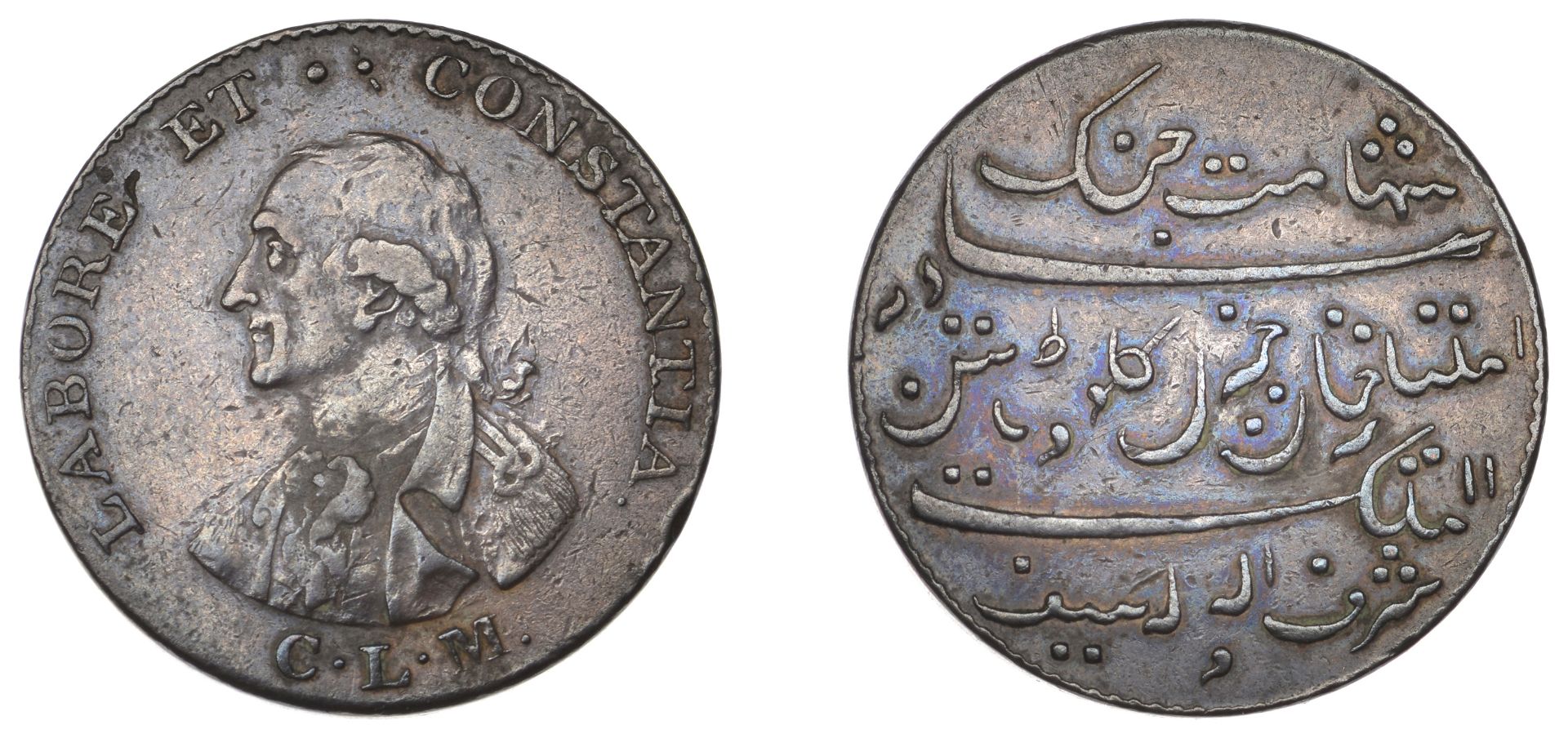 INDIA, Claude Martin, a copper token, undated [c. 1796], unsigned [by C.H. KÃ¼chler], uniform...