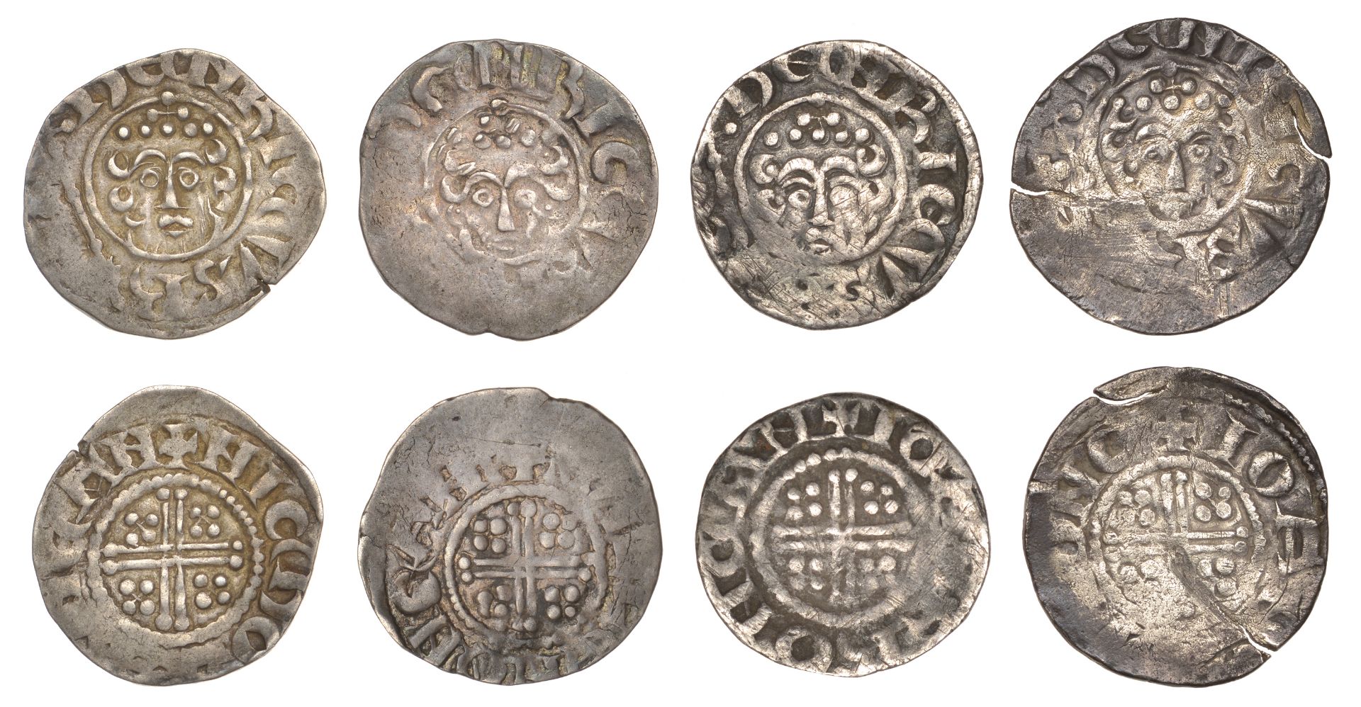 Henry III (1216-1272), Pennies (4), all Canterbury, class VIIc2 (2), Iohan F R, ioan f Â· r Â·...