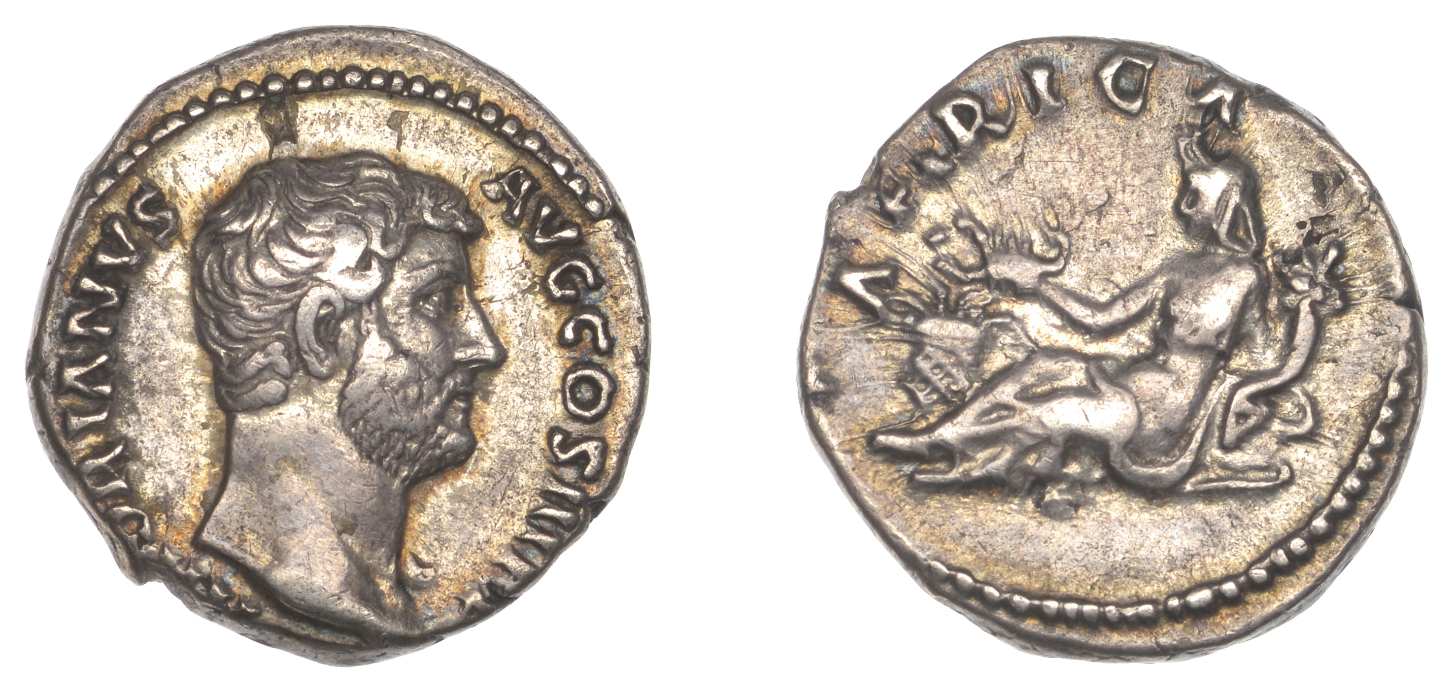 Roman Imperial Coinage, Hadrian, Denarius, 130-3, bare-headed bust right, rev. Africa reclin...