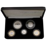 Elizabeth II (1952- ), Silver Proof Piedfort set, 2007, comprising Five Pounds, Two Pound...