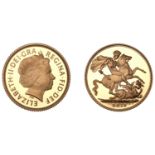 Elizabeth II (1952- ), Proof Sovereign, 2013 (M 338; S SC7). Brilliant, as struck; in cas...