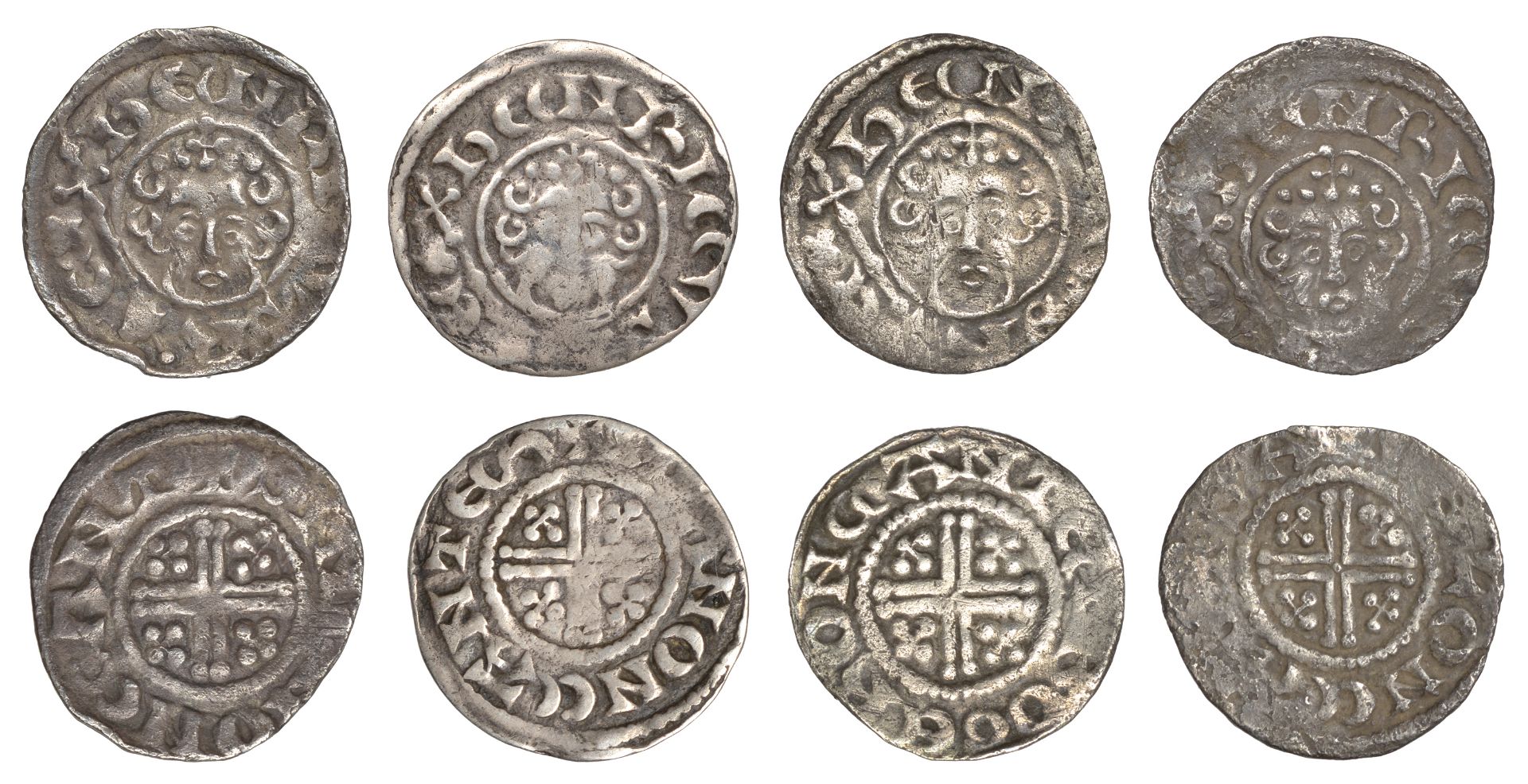 Henry III (1216-1272), Pennies (4), all Canterbury, class VIIa1, Samuel, samvel on can, 1.21...