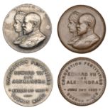 Coronation Festivities, Buenos Aires, 1902, silver and bronze medals, unsigned [by Lavarello...