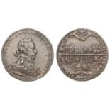 FRANCE, Henry III, 1588, a bronze medal, unsigned, laureate bust right, rev. divided in two:...