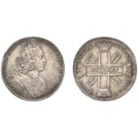 Russia, Peter II, Rouble, 1727, St Petersburg, 28.19g/12h (Bit. 155; Diakov 22-23; Dav. 1667...