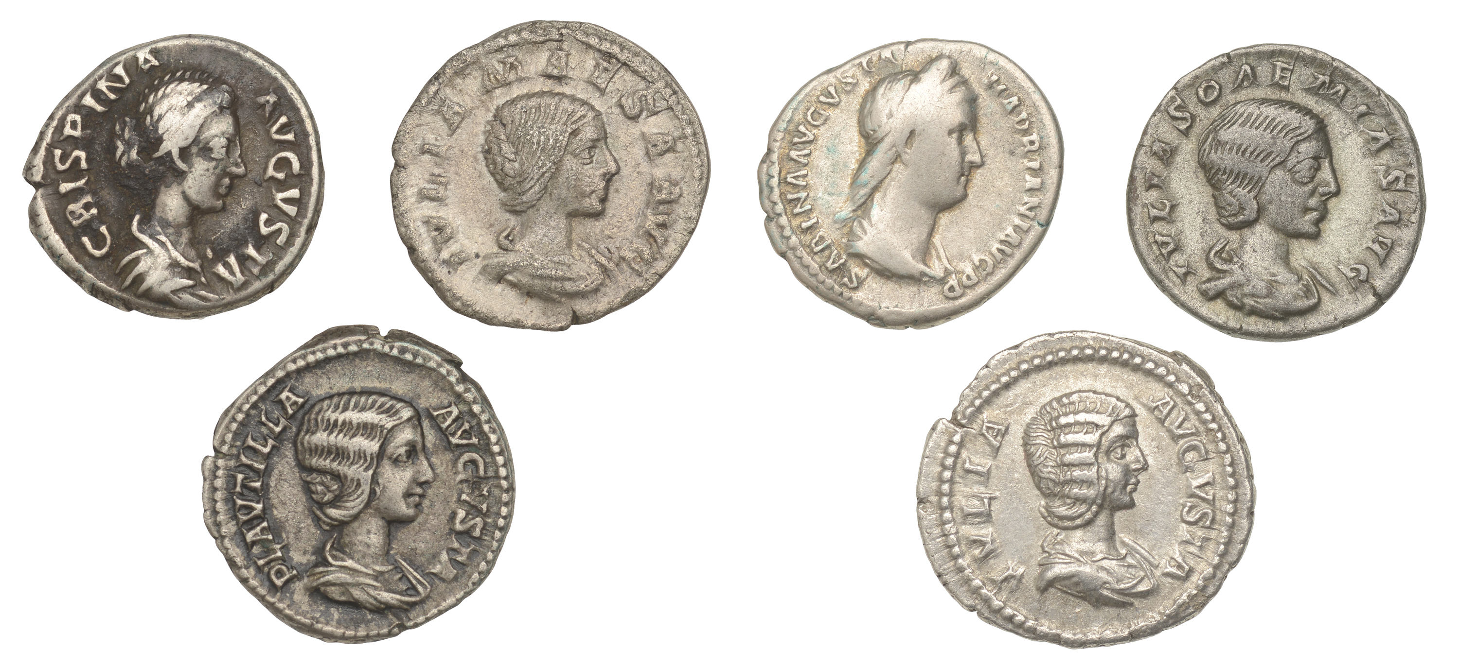 Roman Imperial Coinage, Julia Domna, Denarius, 196-211, rev. Felicitas standing left, holdin...