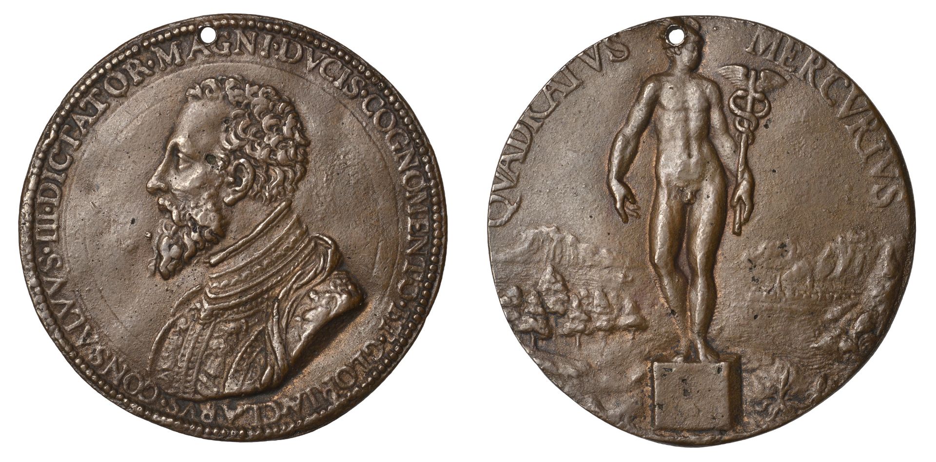 SPAIN, Gonsalvo Ferdinando de Cordoba, a bronze medal by Annibale, armoured bust left, rev....