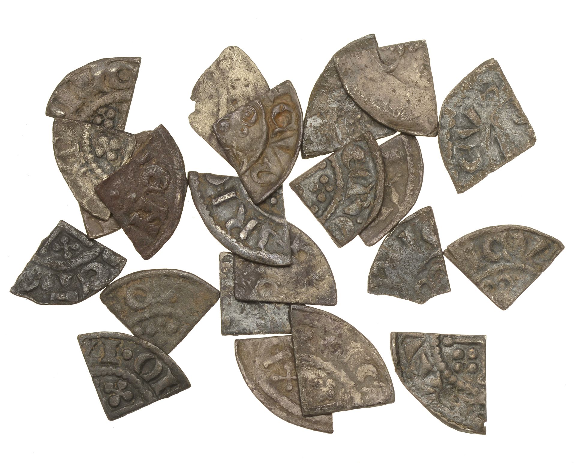 Miscellaneous, Henry II to Henry III, Short Cross cut Farthings (22) [22]. Mixed grades Â£20...