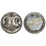 Marriage of the Prince of Wales and Princess Alexandra, 1863, a silver medal by T. Ottley, b...